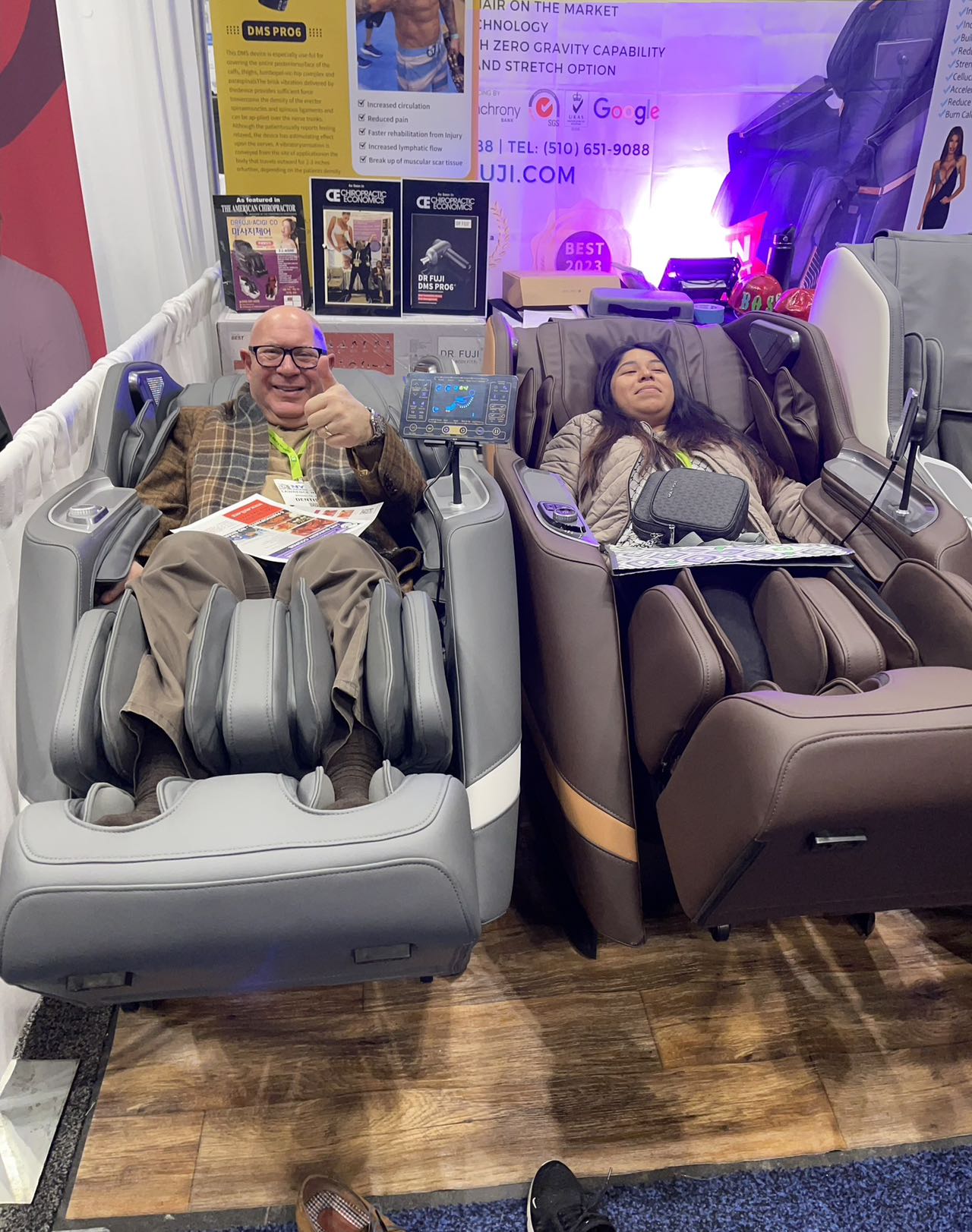 drfuji message chairs at trade shows
